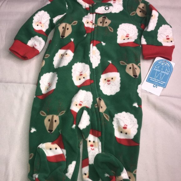 NWt carters santa sleeper pj pajamas NB newborn 0M - Picture 2 of 6